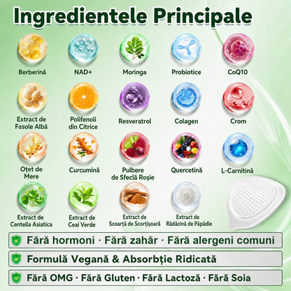 🏆 Magazin Oficial | 🌿 GLORENDA® Moringa · Berberină × NAD+ Plasture Avansat Nano cu Microace 10 în 1 (Doar o dată pe zi, schimbări vizibile în 7 zile) ✅ Pentru obezitate, piele lăsată, diabet, apnee în somn, probleme articulare și multe altele